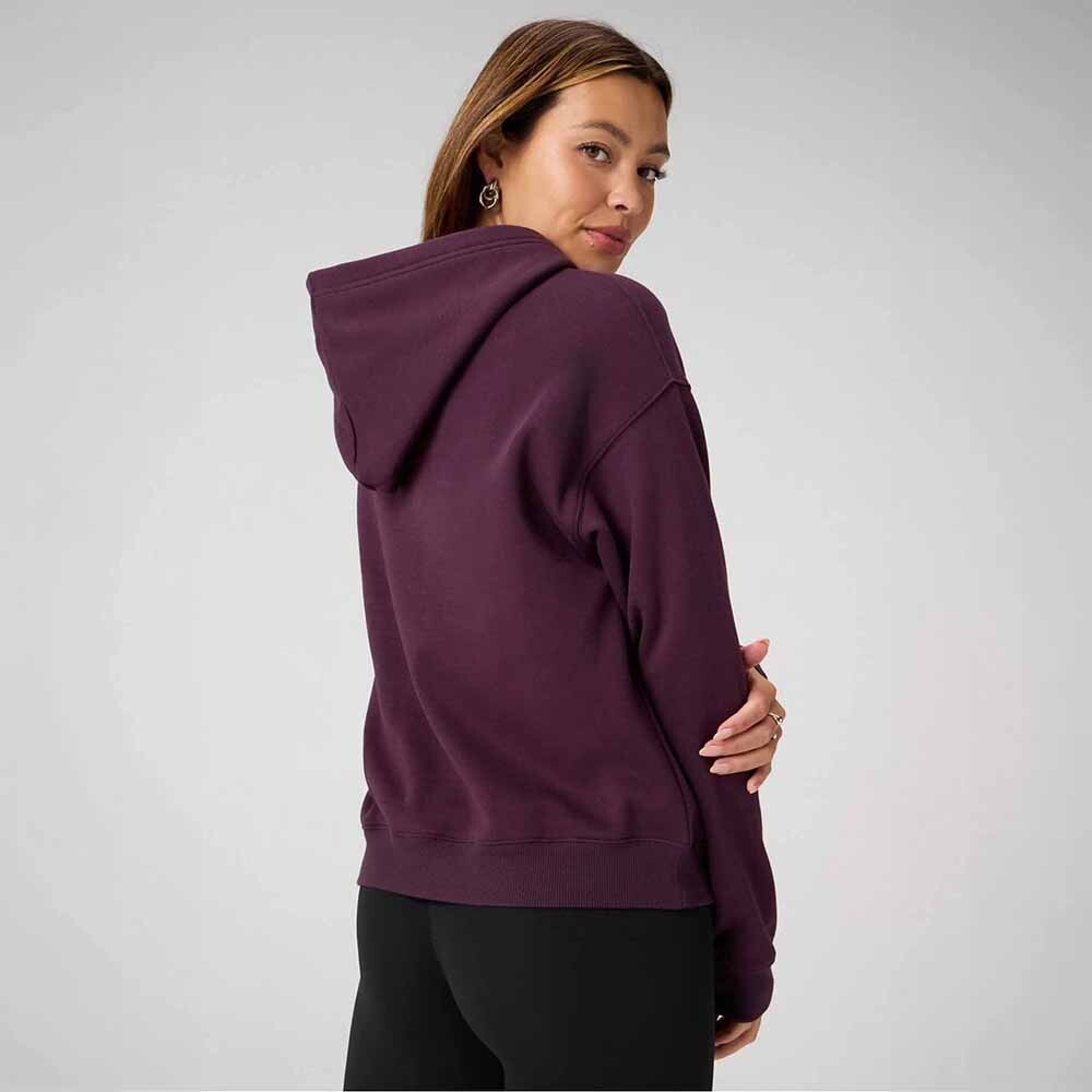Polera Cozy Fleece Hoodie Mujer Oxblood