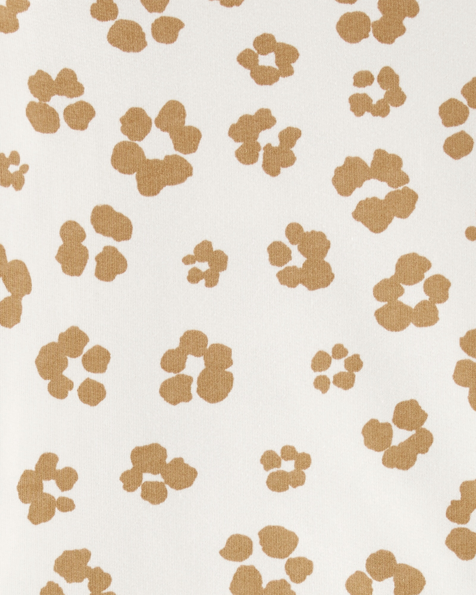 Set dos piezas pantalón y remera manga larga con volados de algodón con felpa diseño leopardo Sin color