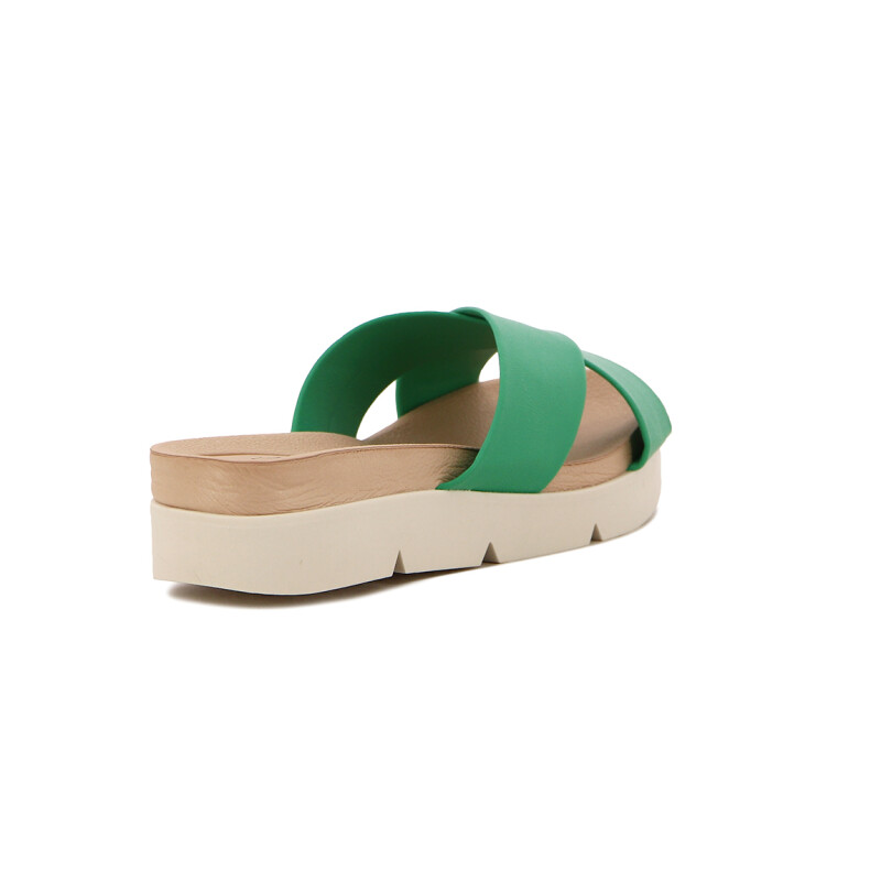 Sandalia Casual Mujer Beira Rio Tiras Cruzadas Verde