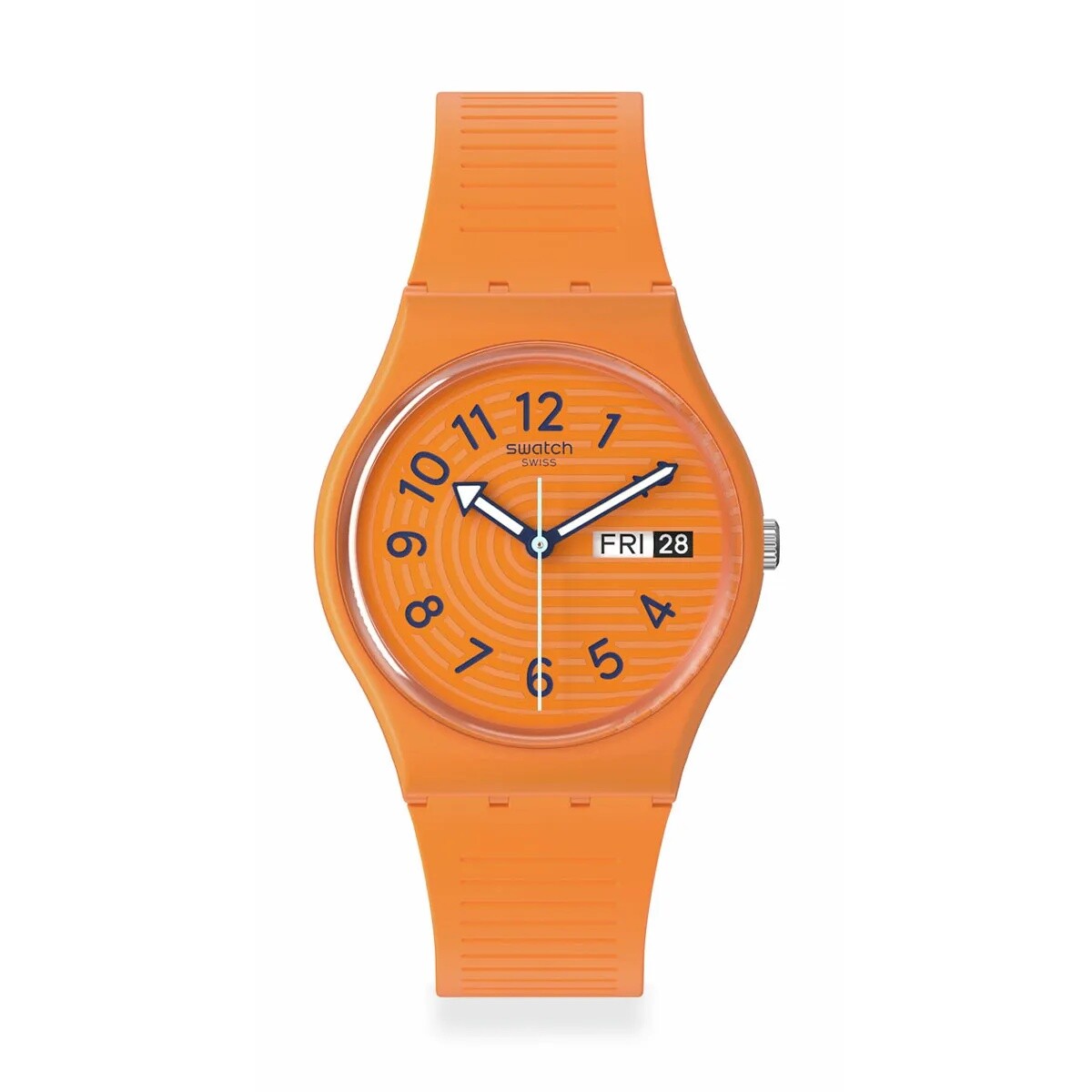 Reloj Swatch SO28O703 Trendy Lines In Sienna de Silicona - Naranja 