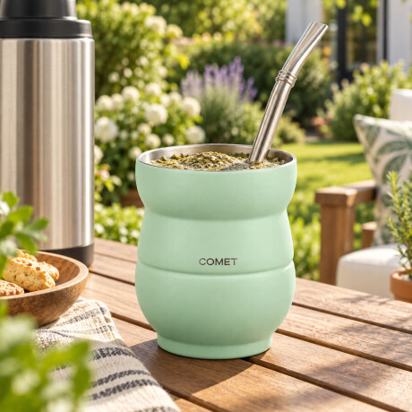 Mate Chico con Doble Pared en Acero Inoxidable 140Ml Comet Verde Pastel