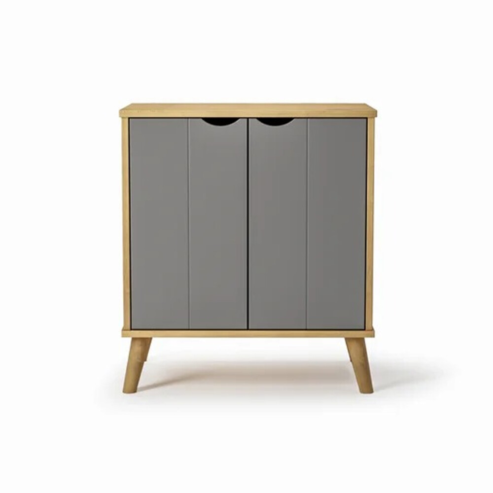 Armario aparador en madera maciza 2 puertas MADERA-GRIS
