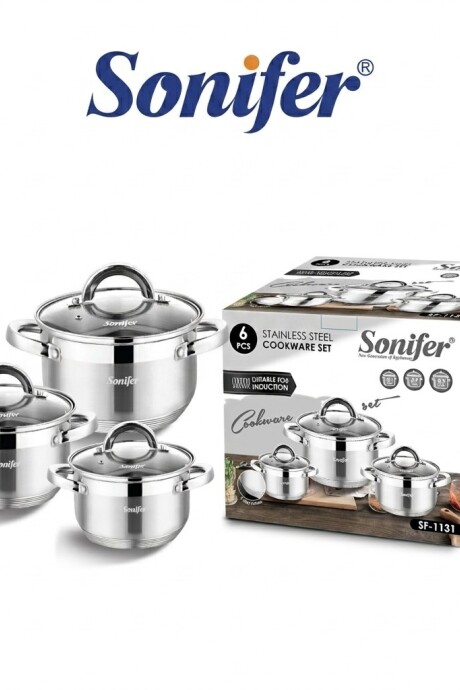 Batería De Cocina Sonifer 6 Piezas Acero Inoxidable Batería De Cocina Sonifer 6 Piezas Acero Inoxidable