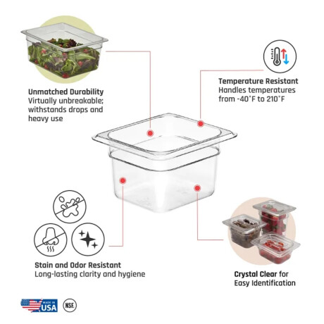 Cuba de Policarbonato GN 1/6 10 cm Cuba de Policarbonato GN 1/6 10 cm