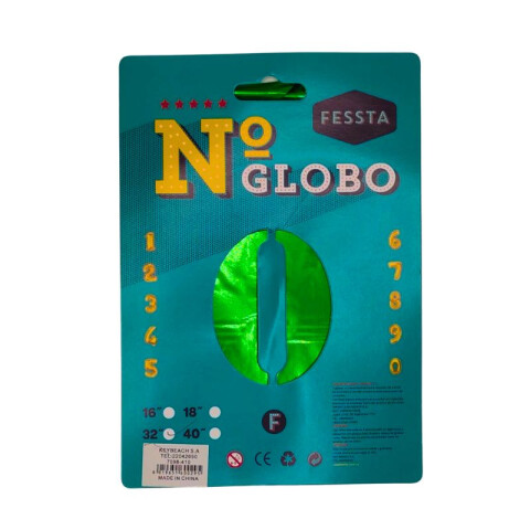 Globo Números 32" Verde Cero