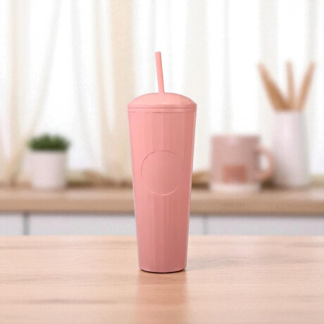 Vaso Reutilizable con Sorbito Rosa