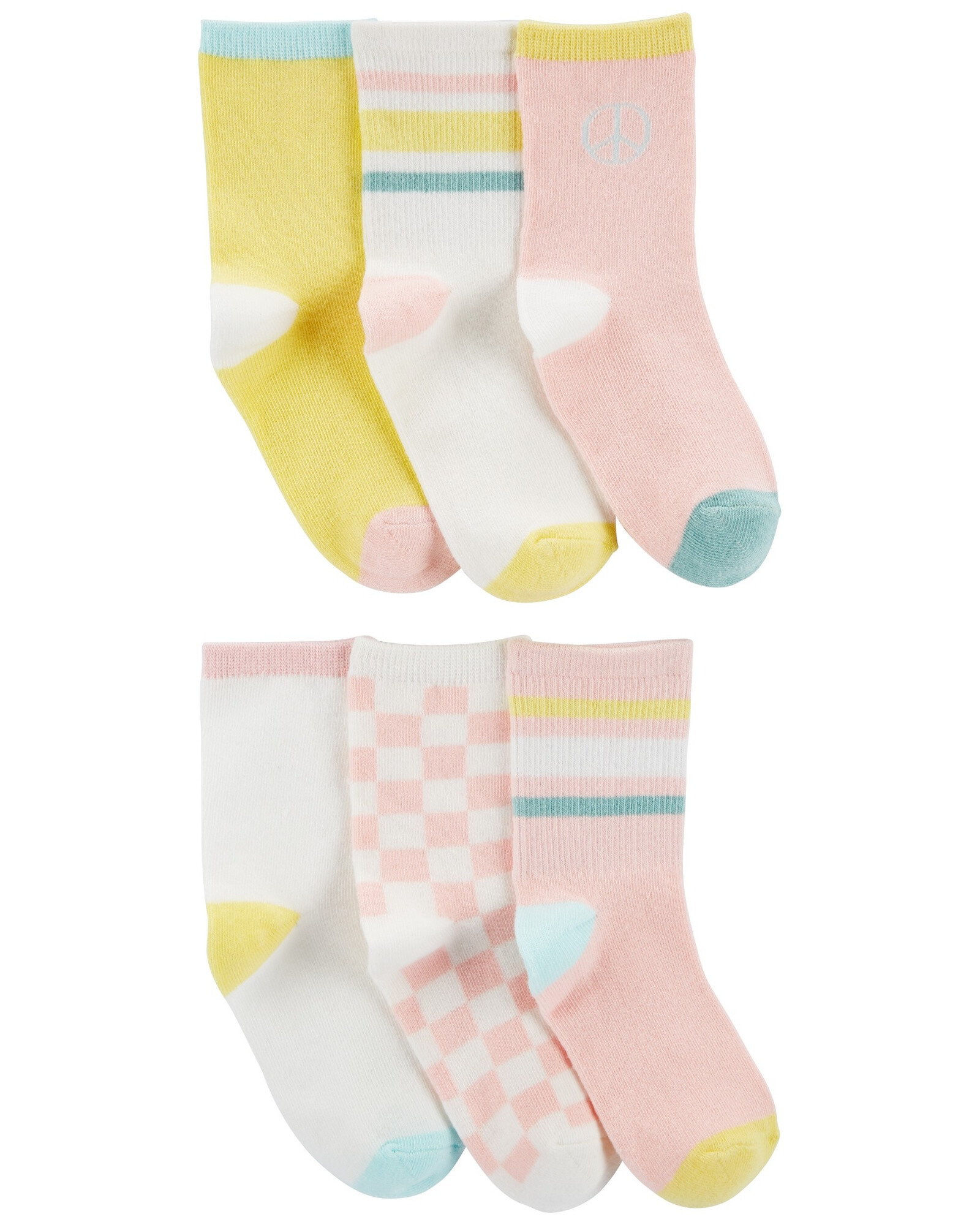 Pack seis pares de medias antideslizantes estampadas. Talle 2/4T Pack seis pares de medias antideslizantes estampadas. Talle 2/4T