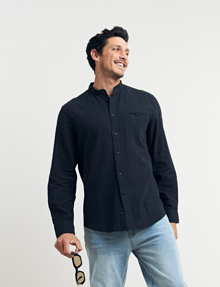 CAMISA HARRINGTON LABEL LINO - Negro 