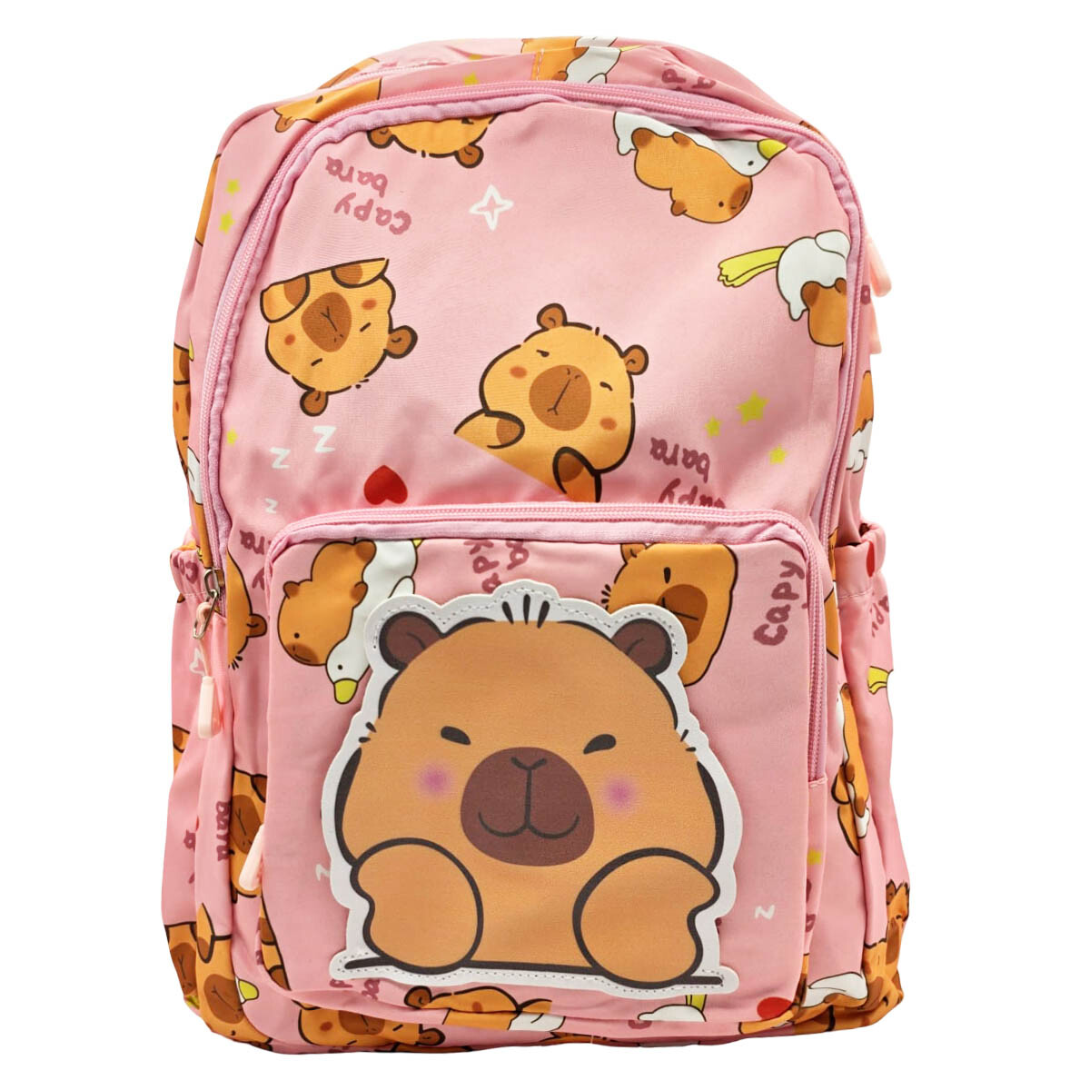 Mochila Infantil Niño Capibara Carpincho Escolar 40cm - Rosada 