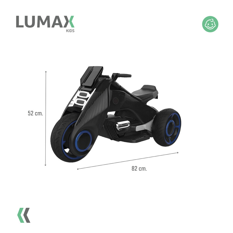 Moto futuro a batería infantil Lumax con musica y luces Negro