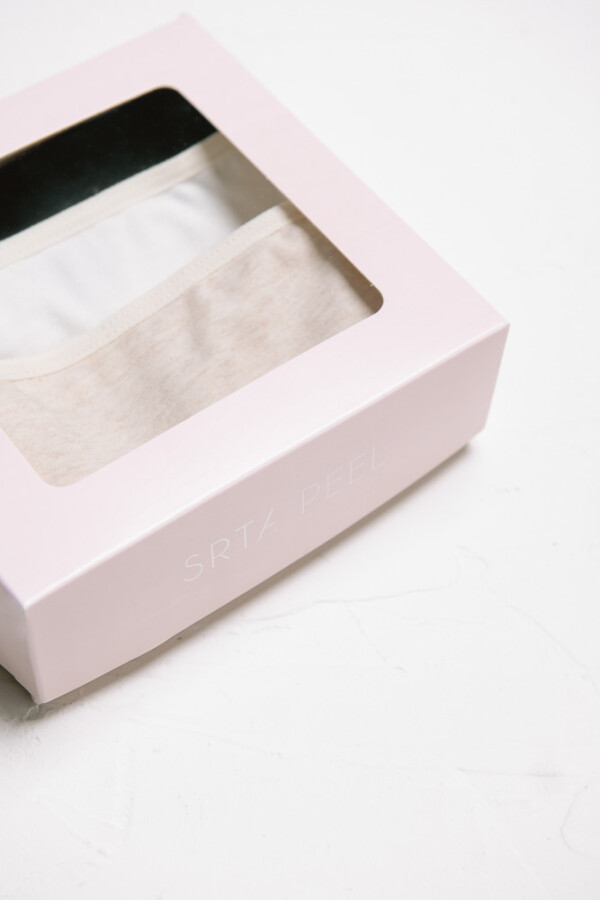 Pack de 3 Pantie Peel [B17] Algodón - Crema, Gris y Negro Pack