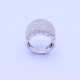Anillo oro 18k blanco con brillantes engarce pavé. Anillo oro 18k blanco con brillantes engarce pavé.