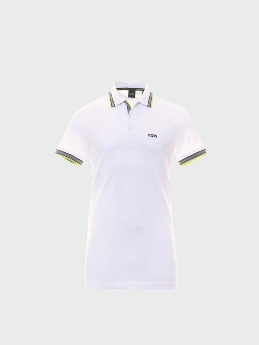 BOSS -Remera polo de algodón, regular fit, PADDY - Blanco 