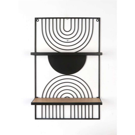 Repisa 2 Niveles Circulos Metal Y Madera 40.5X64X3 Cm