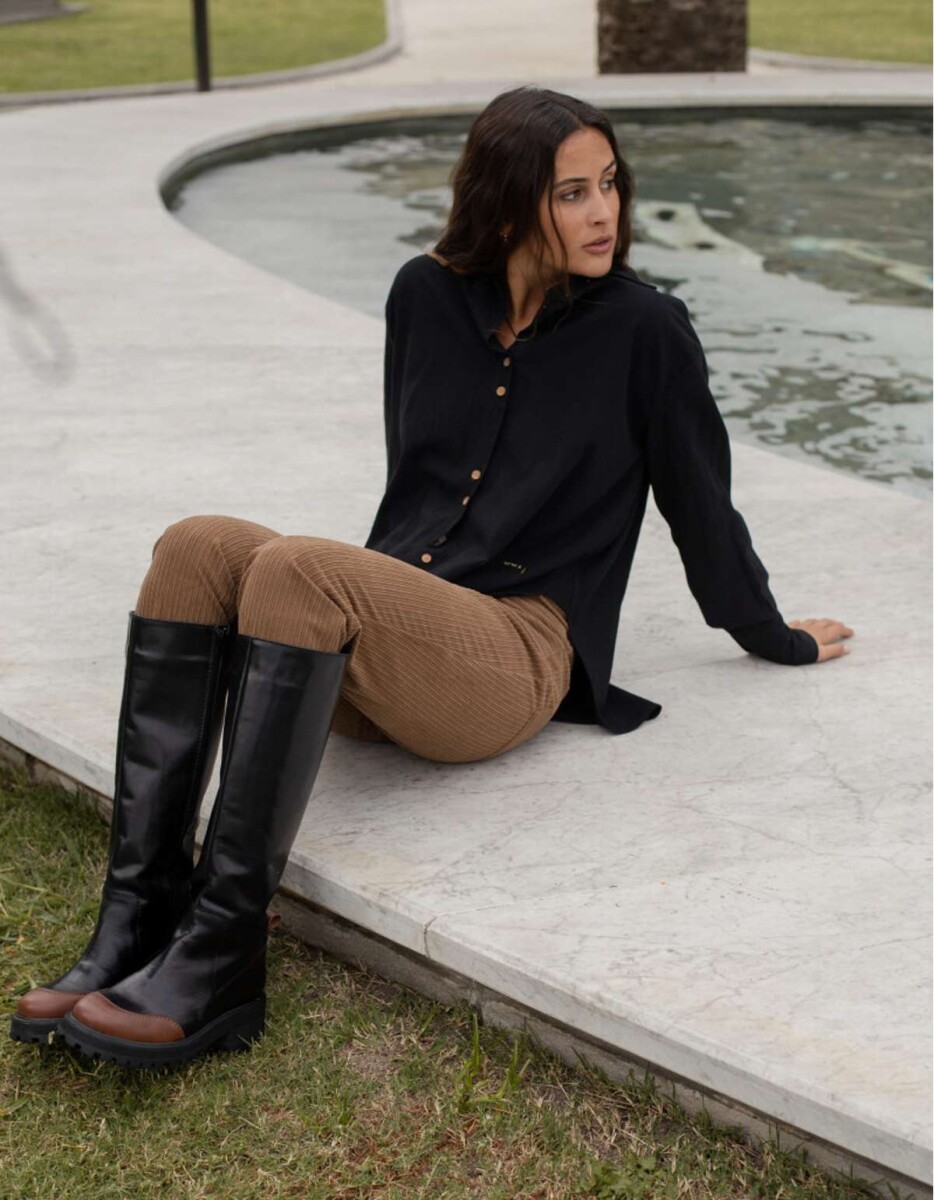 Bota Monta - Negro Con Camel 