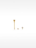 Set De Pendientes Com Circonitas Y Cadena - Plata De Ley 925 dorado