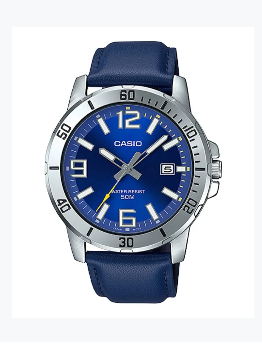Reloj CASIO correa de cuero azul 