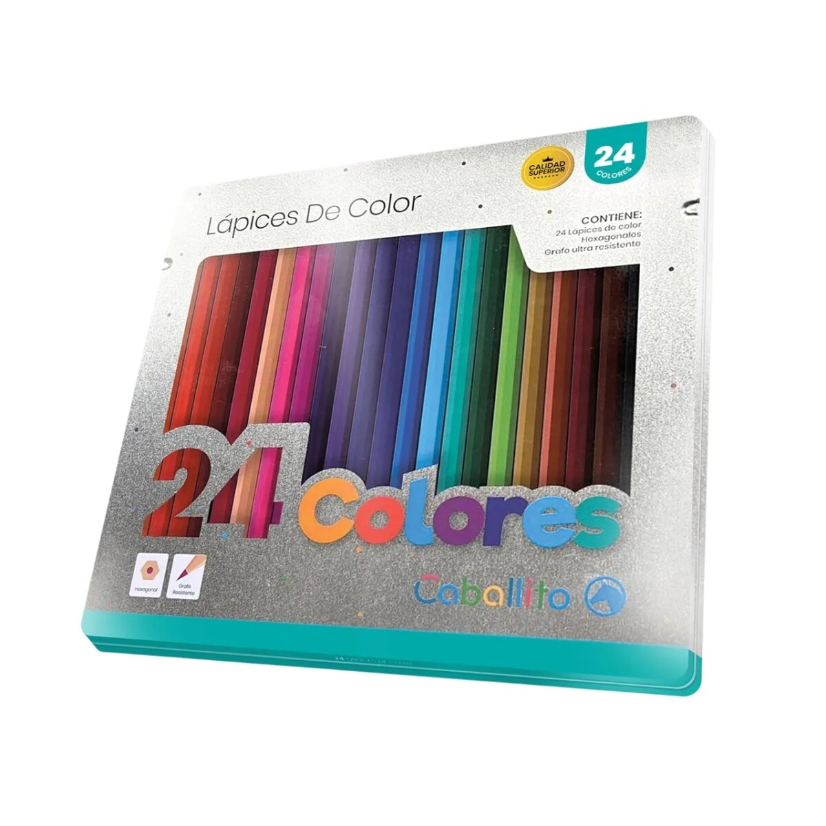 Lapices Caballito Estuche Metal x 24 