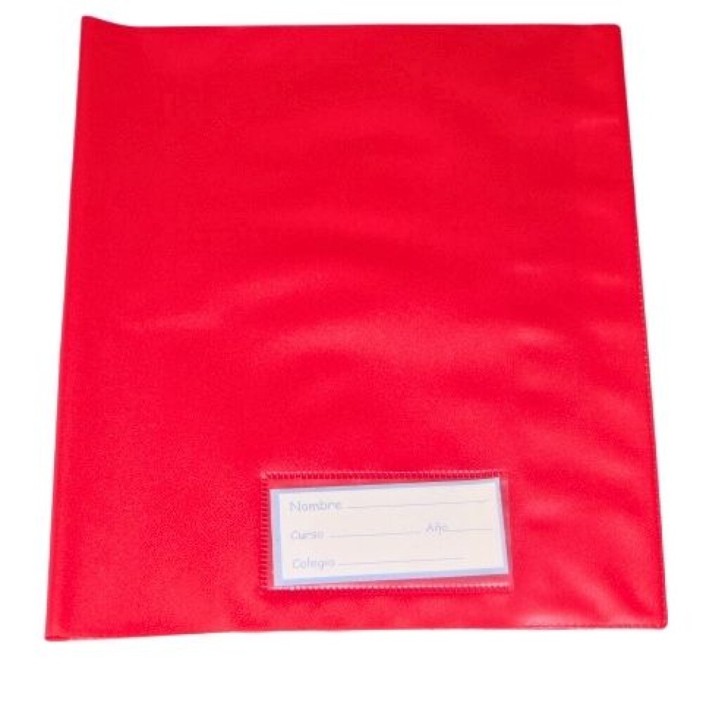 FORRO PLASTICO P.V.C. PARA CUADERNO COLOR ROJO