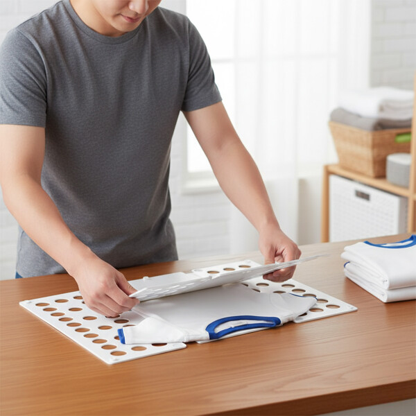 Tabla Plegable Para Doblar Ropa Tamaño Grande 57cm x 77Cm Color Blanco