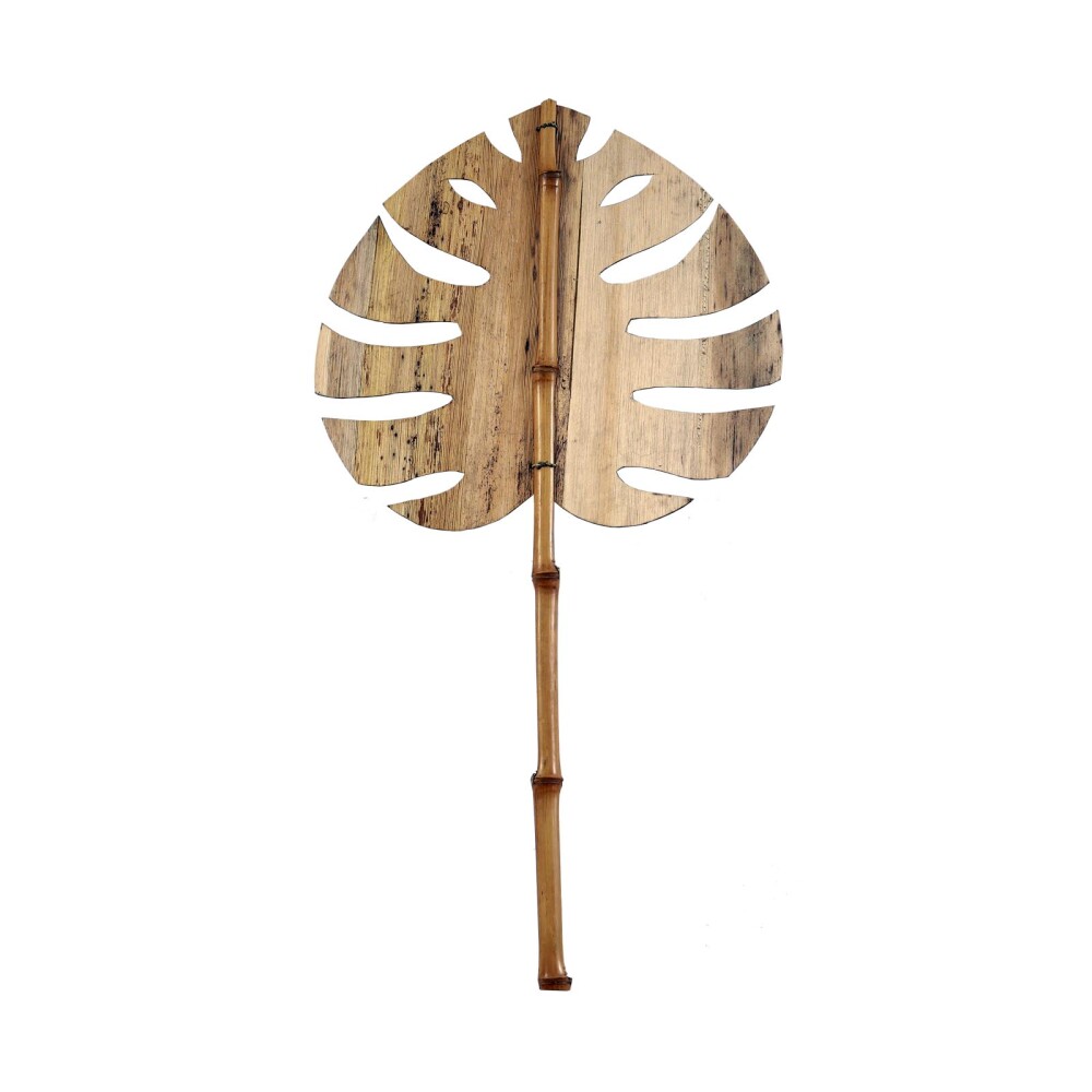 HOJA DECORATIVA REDONDA BAMBU NATURAL-BEIGE NATURAL