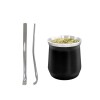 MVS Mate De Ac. Inox. 140 Ml Con Bombilla Incluida Hudson - Negro