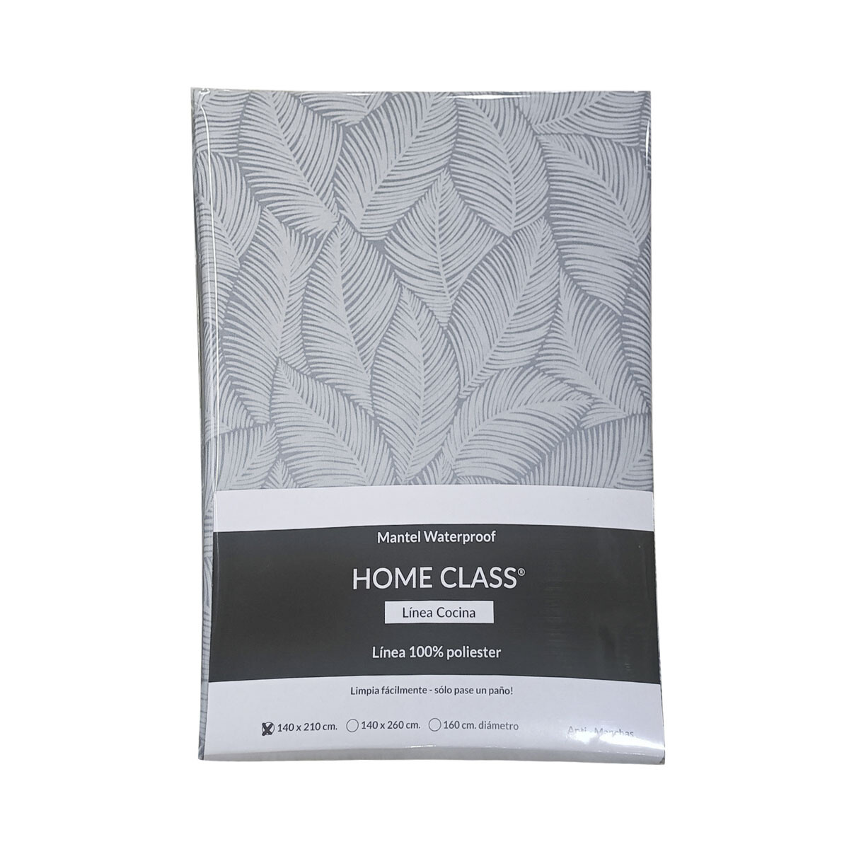 Mantel Redondo Waterproof Home Class 160 cm - 3681 HOJAS GRIS 