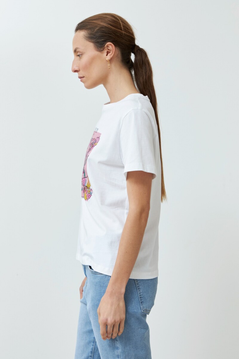 Remera estampada Lirio de Campo blanco