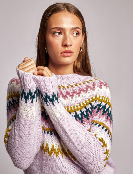 Sweater Jacquard lila