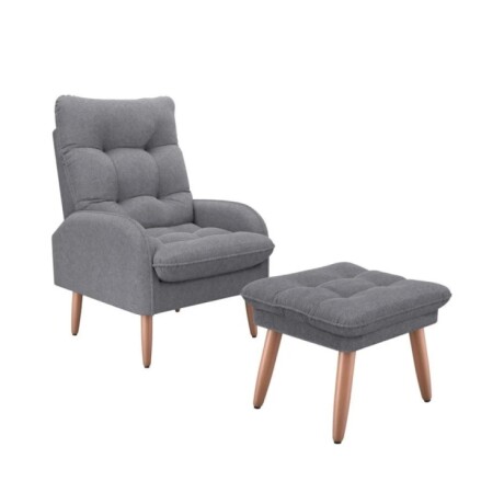 Butaca Nantes Con Puff Gris Butaca Nantes Con Puff Gris