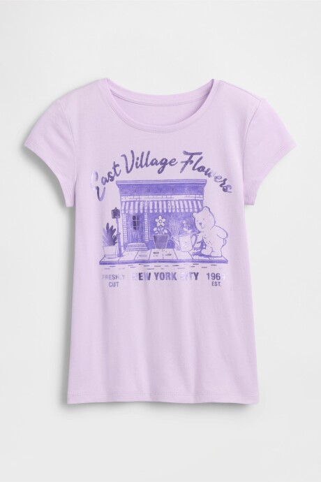 Remera Gráfico Manga Corta Niña Pale Lilac