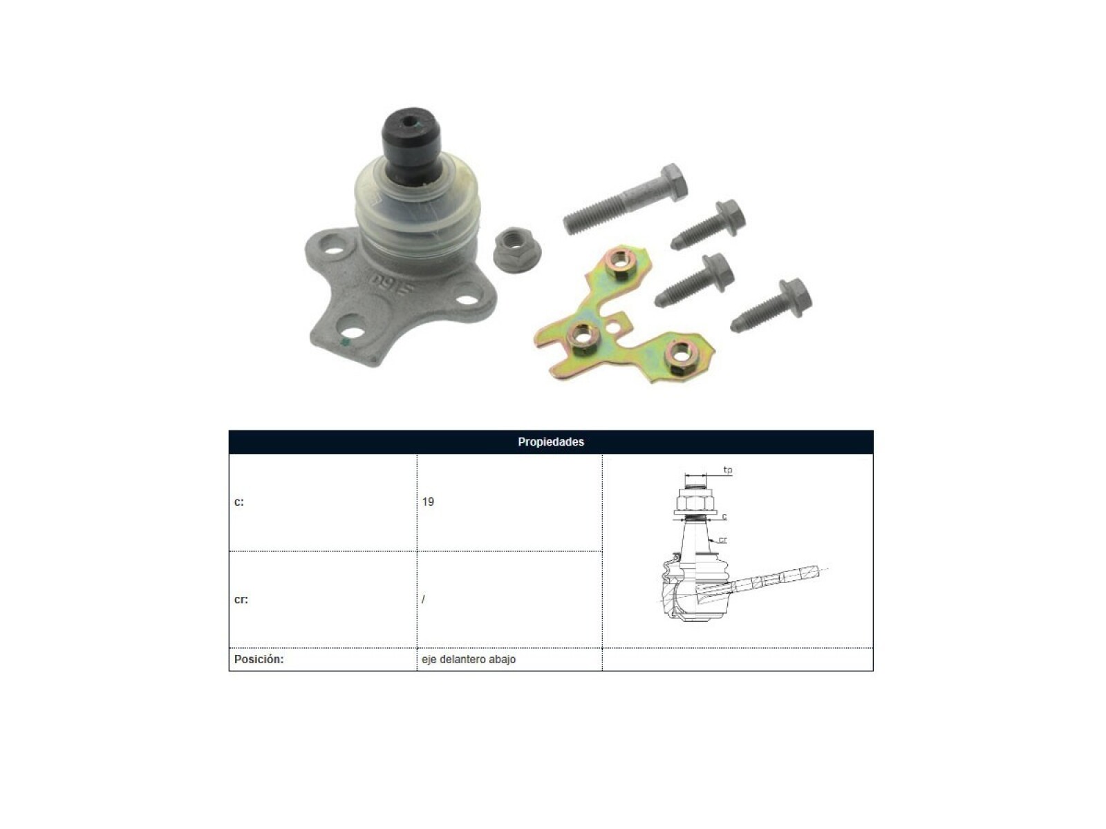 Rotula Del Seat Inca Diesel/Cordoba/Toledo Diesel Volks Polo/Golf/Caddy Ii 93-25 Der/Izq 
