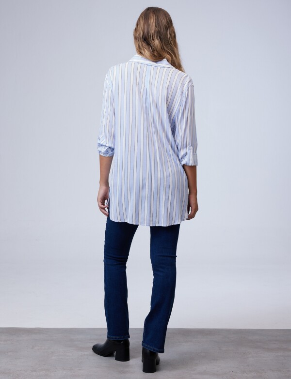 Camisa Lineas Oversize CELESTE/MULTI
