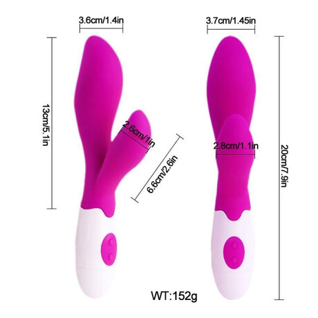 Vibrador Con Doble Estímulo Desing Curvo Recargable USB Fucsia