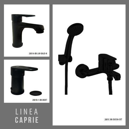 JUEGO DE GRIFERIA LAVATORIO BAJO DUCHA EXTERIOR Y DUCHA HIGIENICA 000