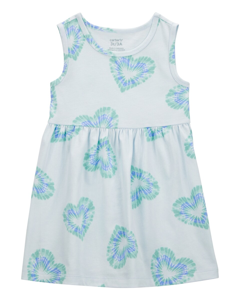 Vestido de algodón, diseño corazones 