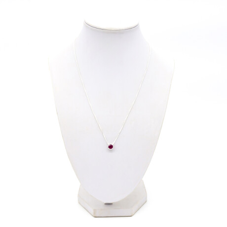 Conjunto de cadena veneciana y dije de plata 925 con granate, PUNTO DE LUZ. Conjunto de cadena veneciana y dije de plata 925 con granate, PUNTO DE LUZ.