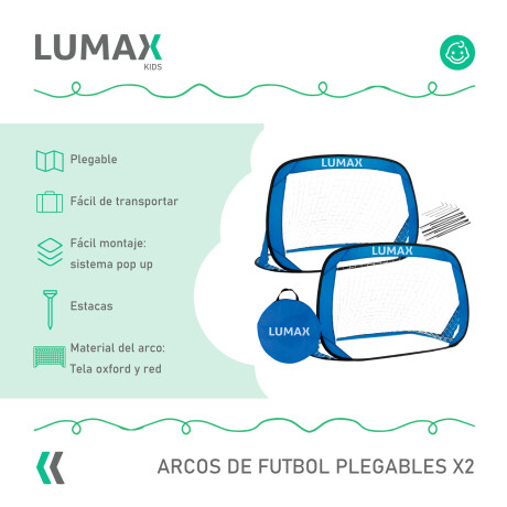 Arco fútbol plegable Lumax Pop Up x2 120x80cm Arco fútbol plegable Lumax Pop Up x2 120x80cm