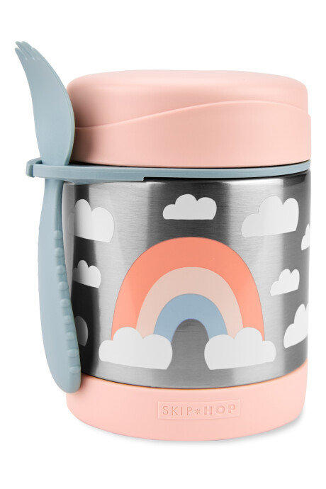 Tupper de acero inoxidable con cubierto diseño arcoíris Tupper de acero inoxidable con cubierto diseño arcoíris