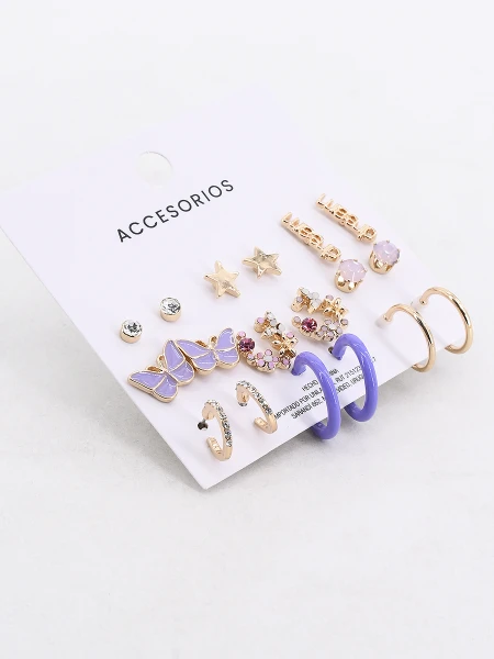 CARAVANAS SET X 9 PARES DORADO
