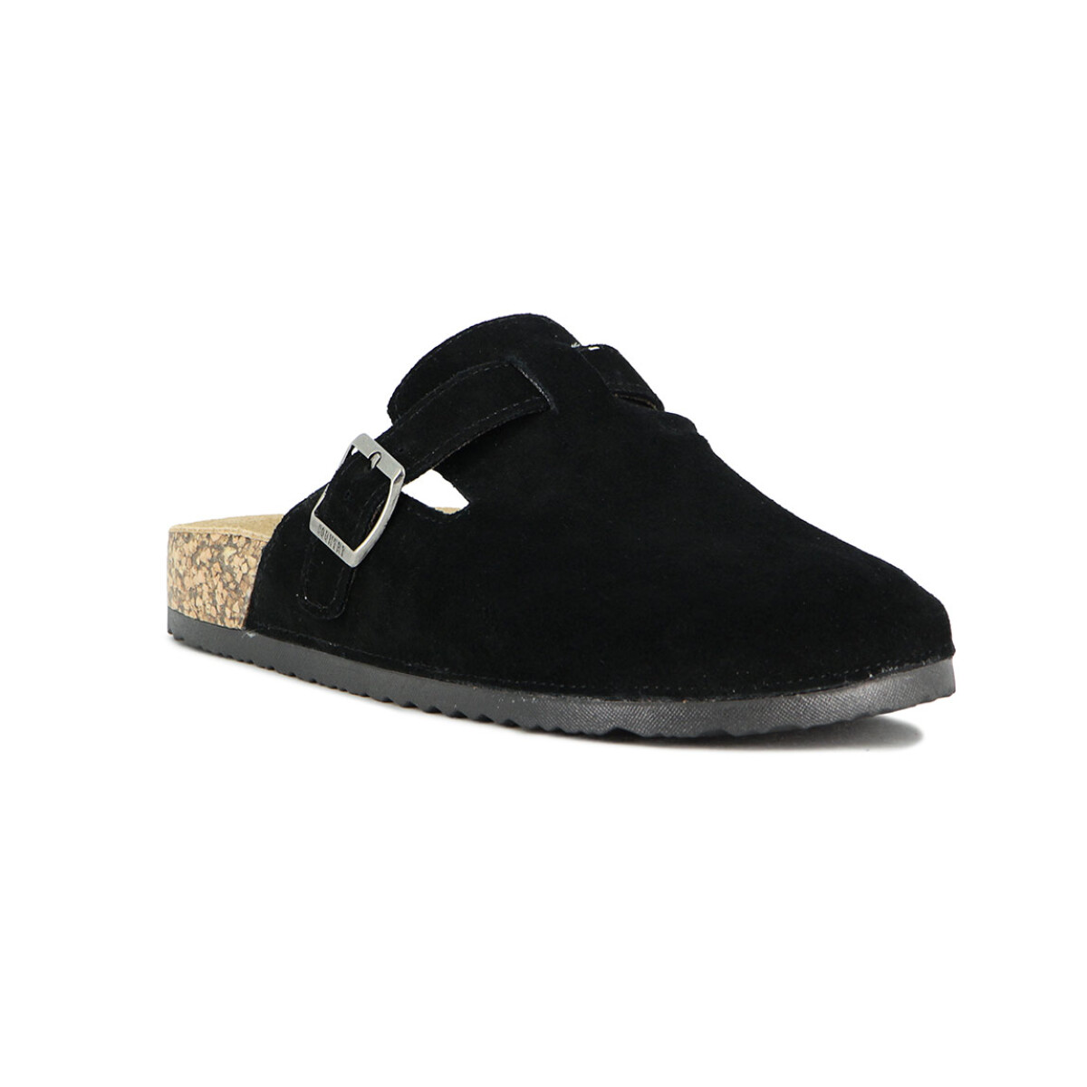 Country Zueco Hombre Una Tira C/ Hebilla - Negro - Negro 