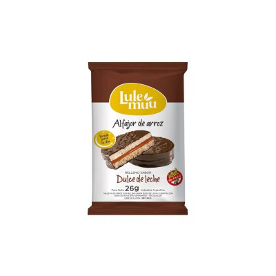 ALFAJOR DE ARROZ CHOCOLATE Y DULCE DE LECHE LULEMUU Alfajor De Arroz Choco Lulemuu