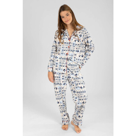 Pijama mafalda 2 flannel fleece Marfil