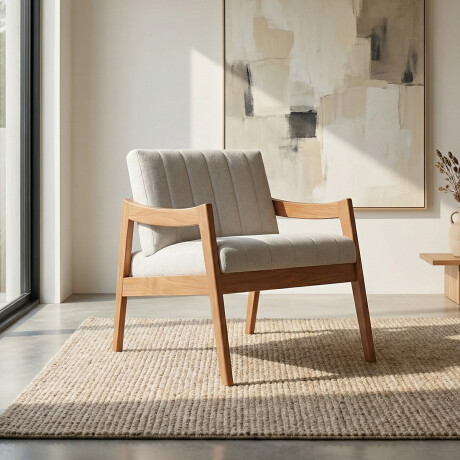 Butaca Lunna - Tela Rústica 557 (Beige)