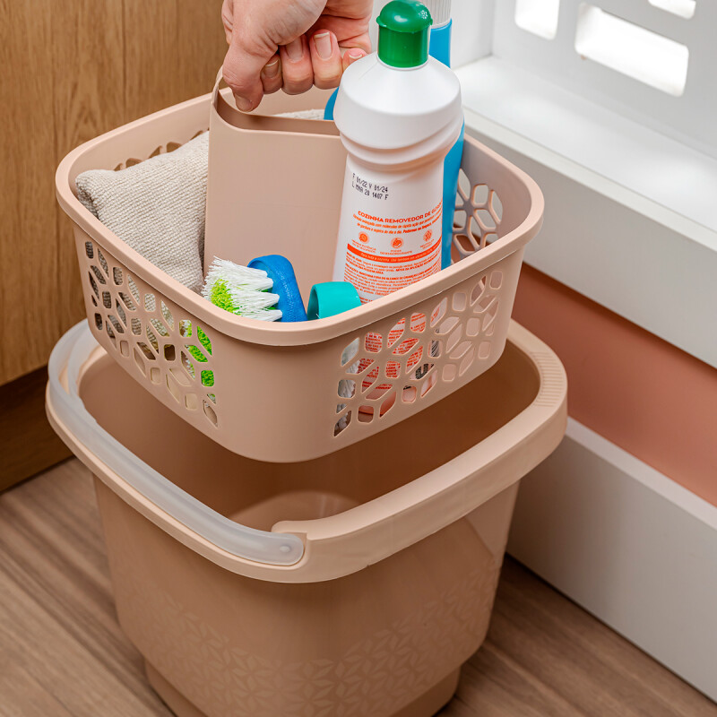 Kit Balde con cesto de limpieza TRANSPARENTE