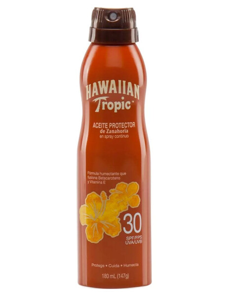 Aceite protector de zanahoria con filtro solar en spray Hawaiian Tropic FPS 30 180ml Aceite protector de zanahoria con filtro solar en spray Hawaiian Tropic FPS 30 180ml