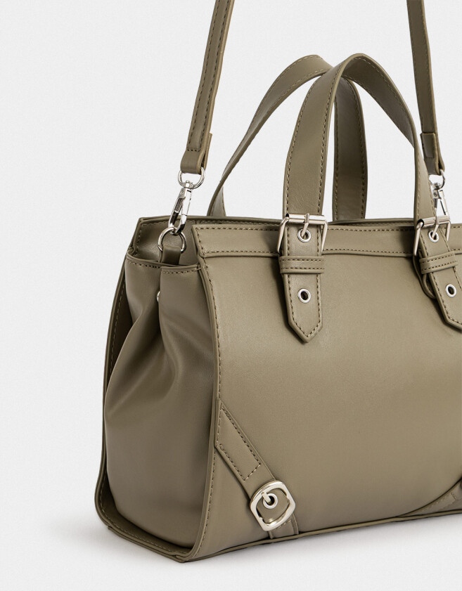 City Cartera City Con Hebillas - Verde Medio