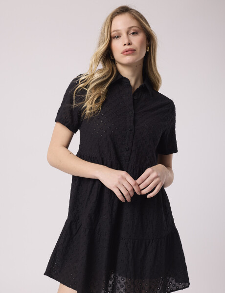 Vestido mini broderie negro