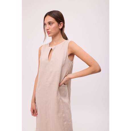 VESTIDO POLK LONG Beige
