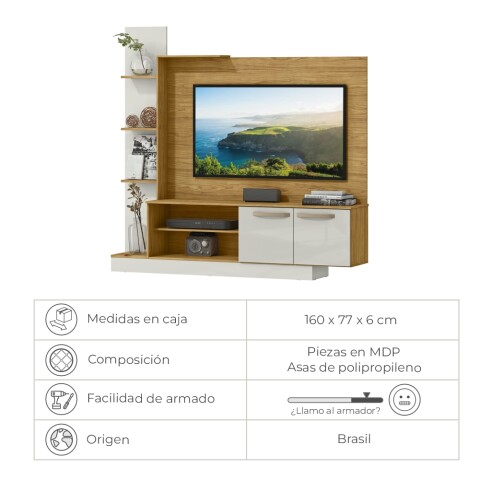 Rack para Tv 55" con estantes modular - MDP - Marrocos / Off white Rack para Tv 55" con estantes modular - MDP - Marrocos / Off white